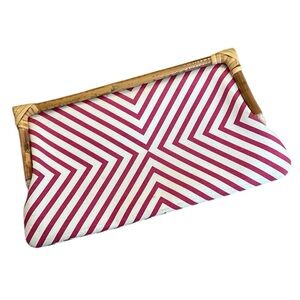 Donna Dixon Pink White and Bamboo Clutch